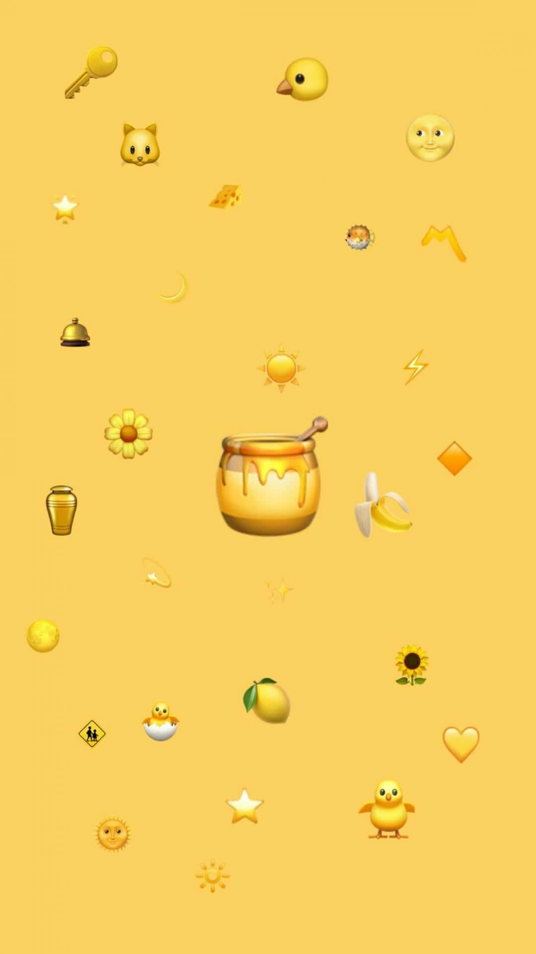 A Yellow Background With A Bunch Of Yellow Emojis Background