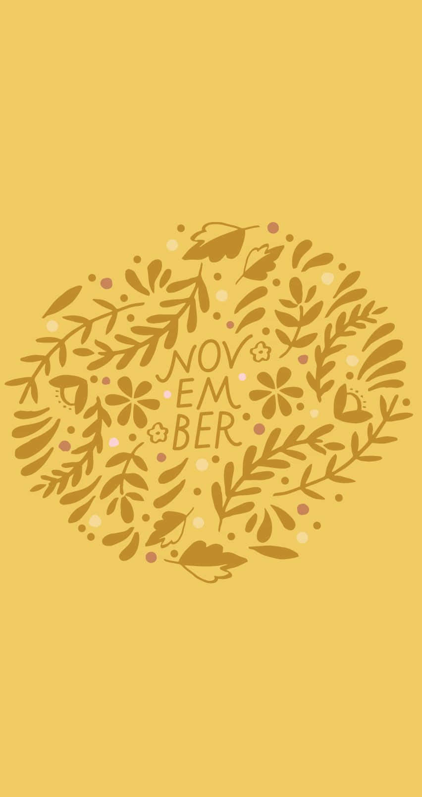 A Yellow Background With A Gold Leaf And A Bird Background