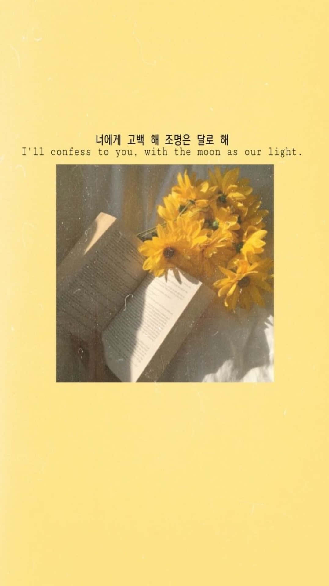 A Yellow Book With Sunflowers On It Background