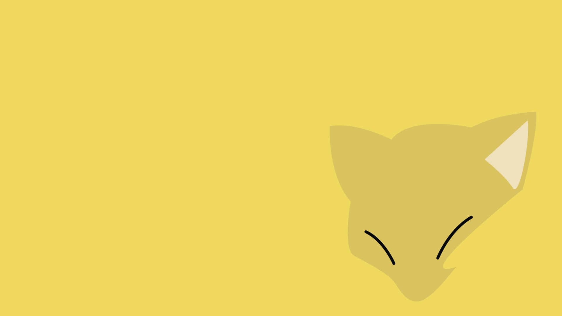 A Yellow Fox With Its Eyes Closed On A Yellow Background Background