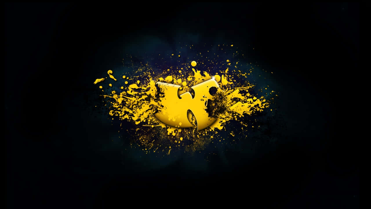A Yellow Logo With A Black Background Background