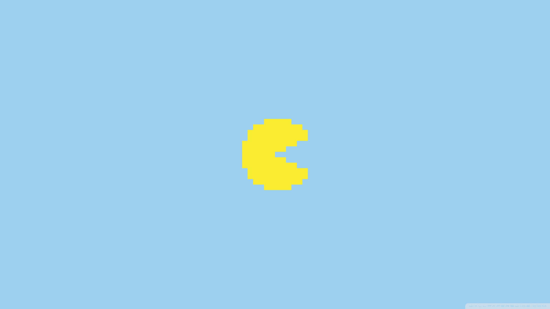 A Yellow Pixelated C On A Blue Background Background