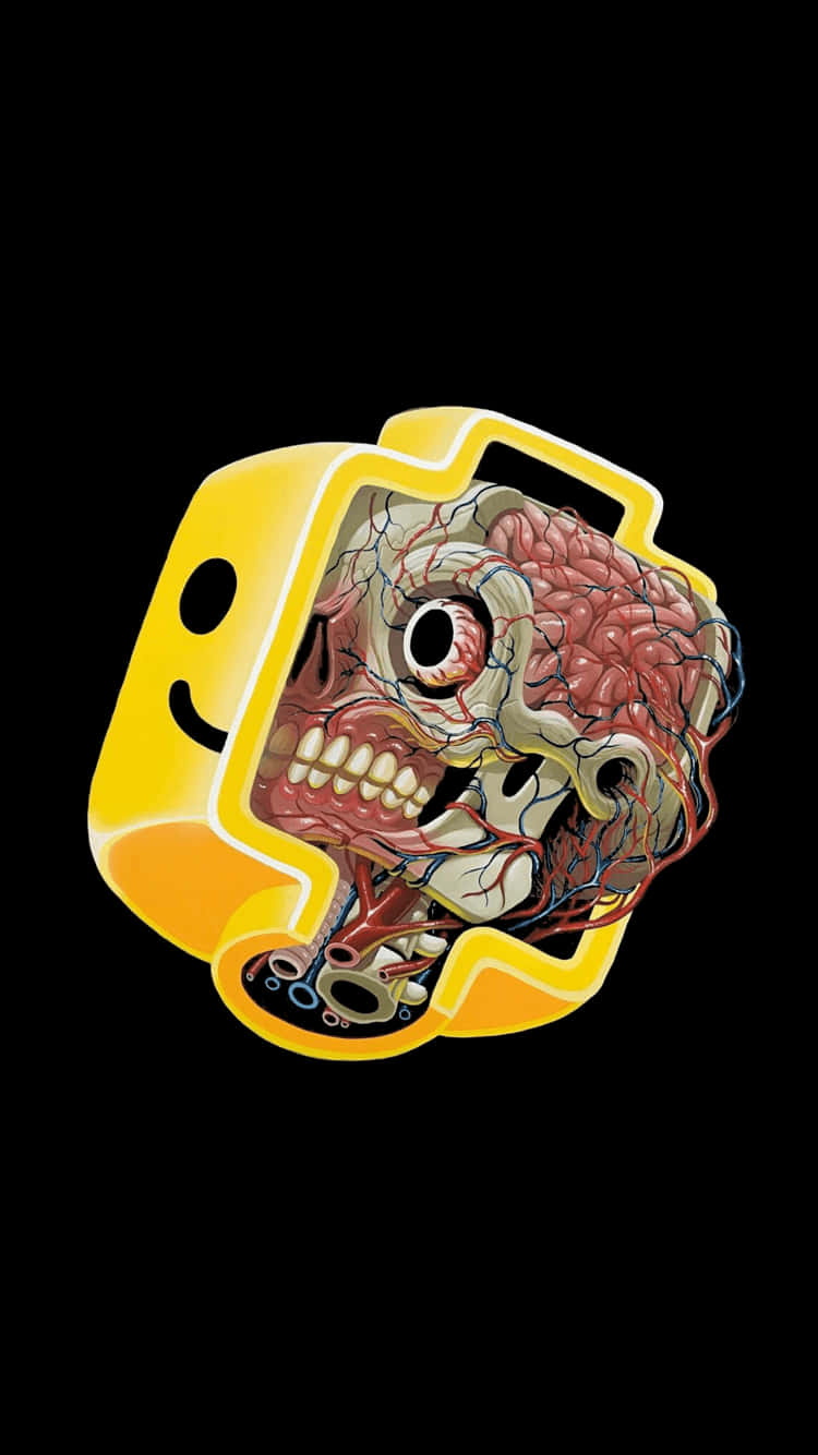 A Yellow Skull With A Yellow Head Background