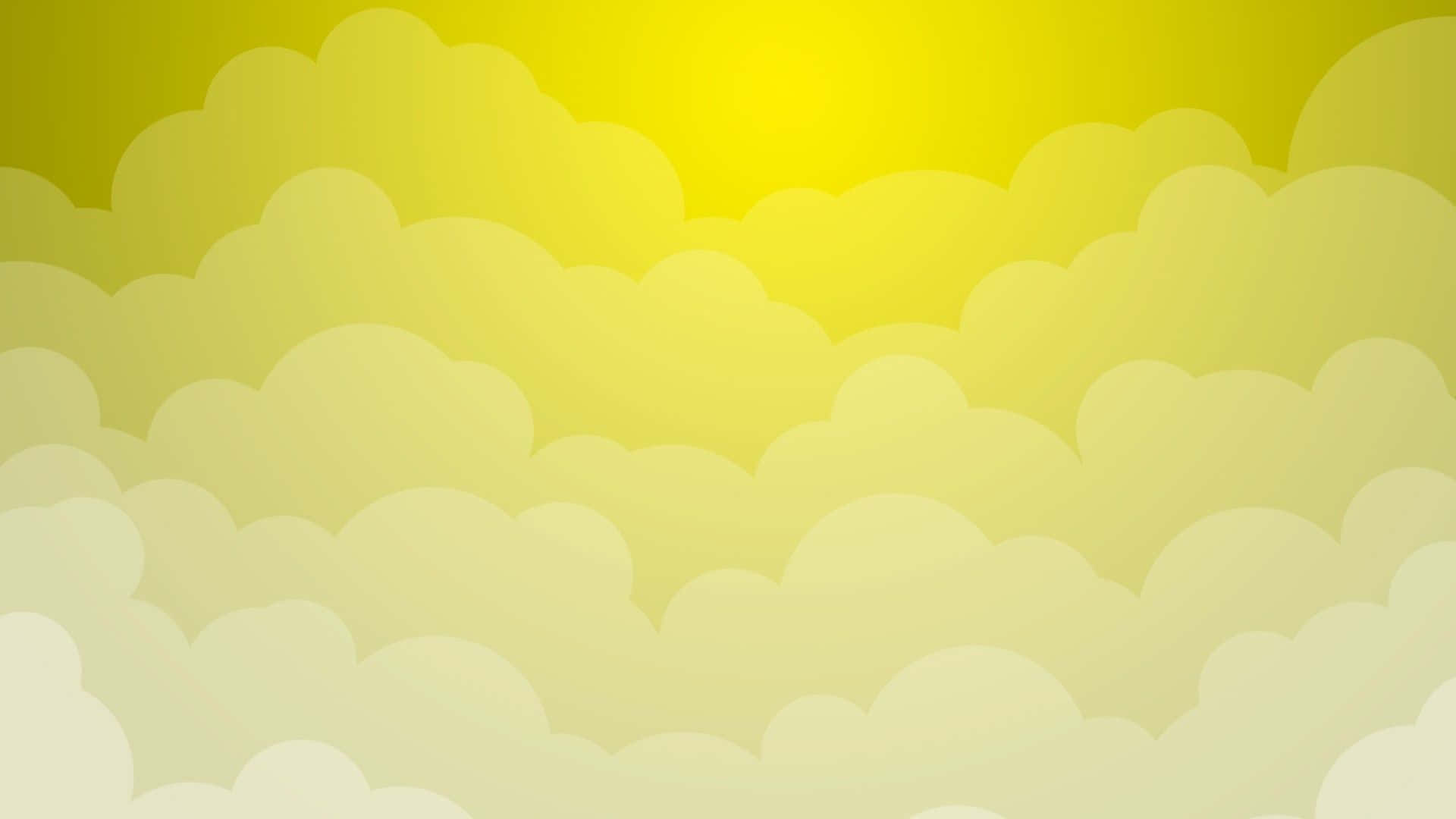 A Yellow Sun And Clouds In The Sky Background