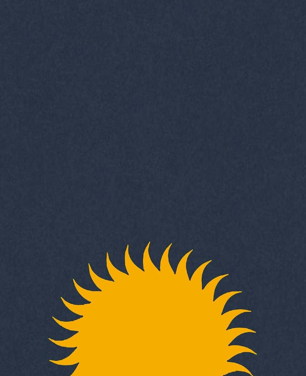 A Yellow Sun On A Blue Background Background