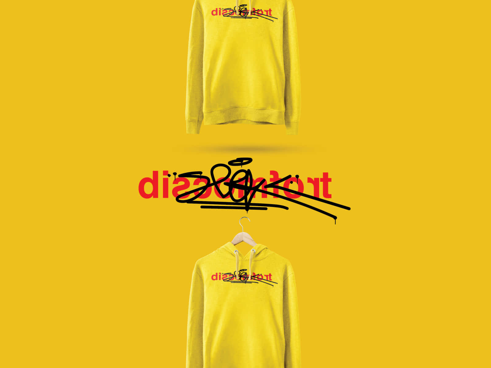 A Yellow Sweatshirt With The Words'the Savage'on It Background