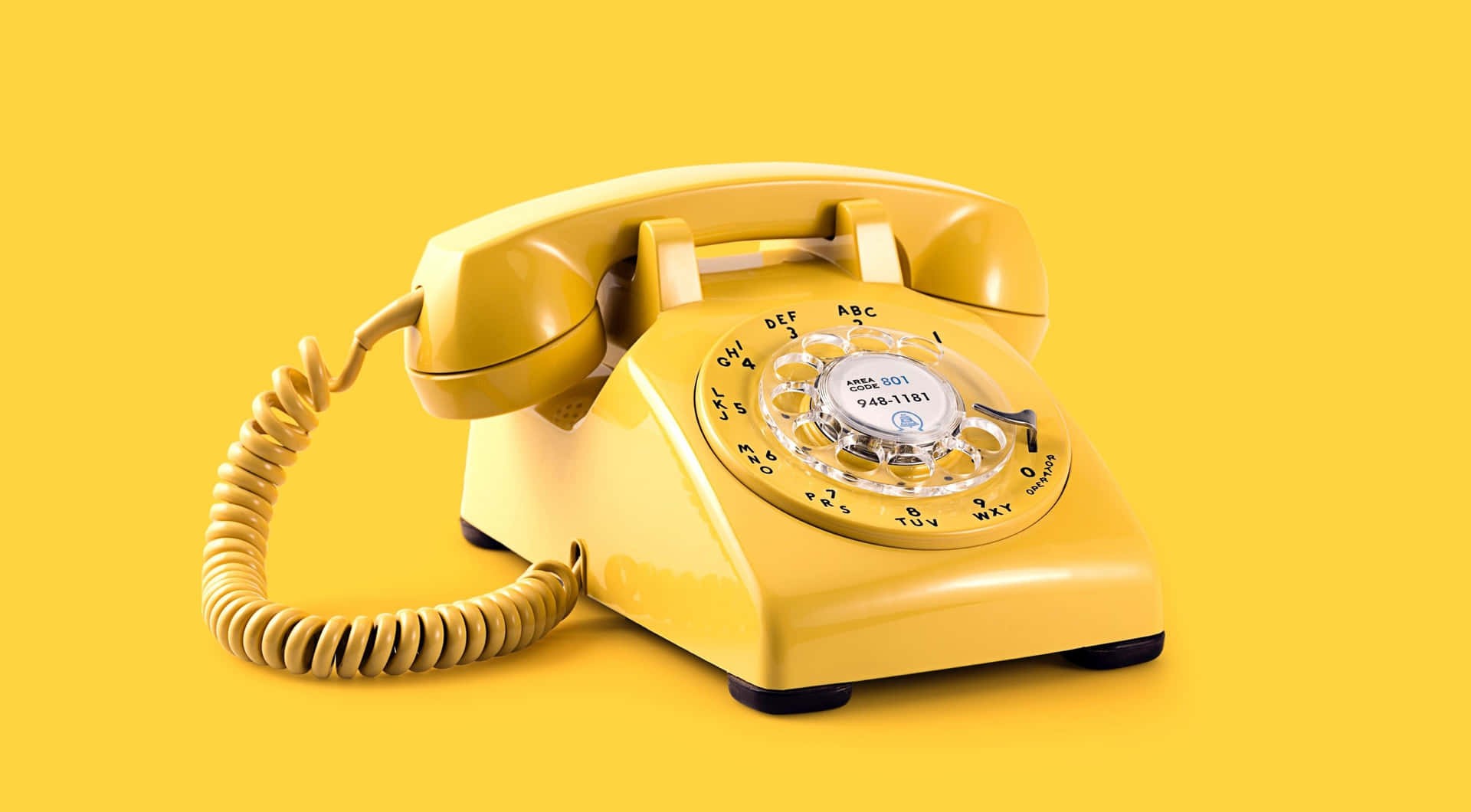 A Yellow Telephone On A Yellow Background Background