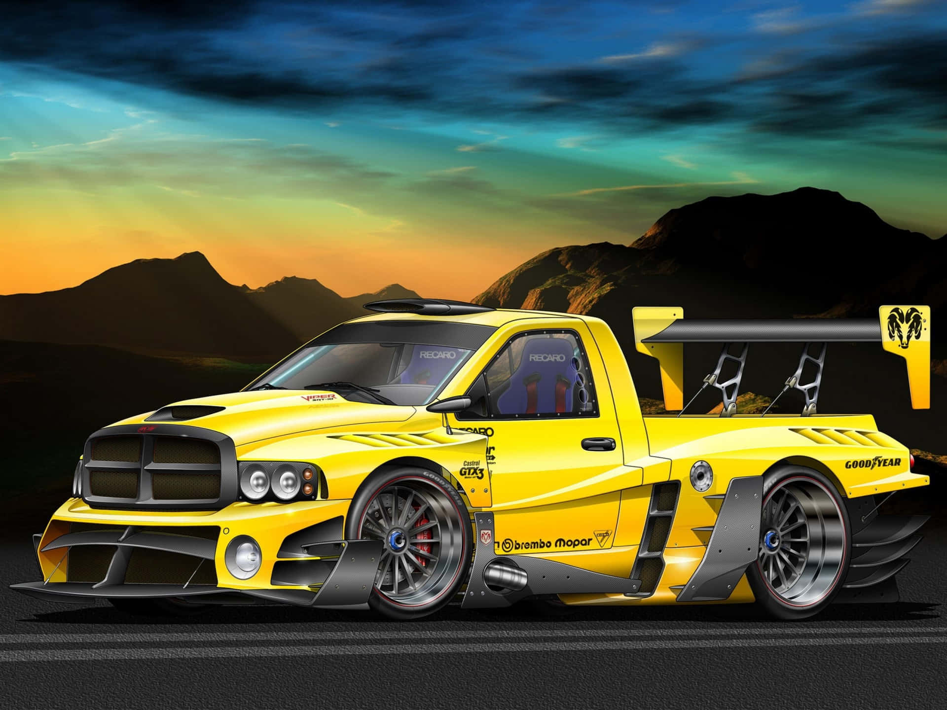 A Yellow Truck On A Road