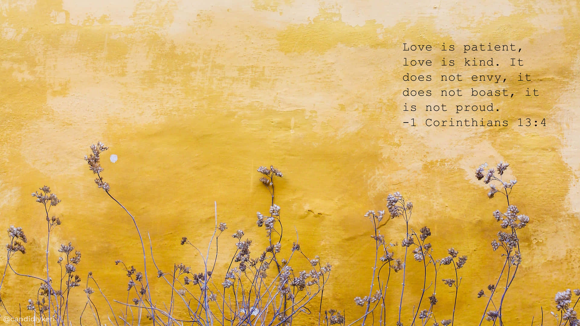 A Yellow Wall With A Quote Background