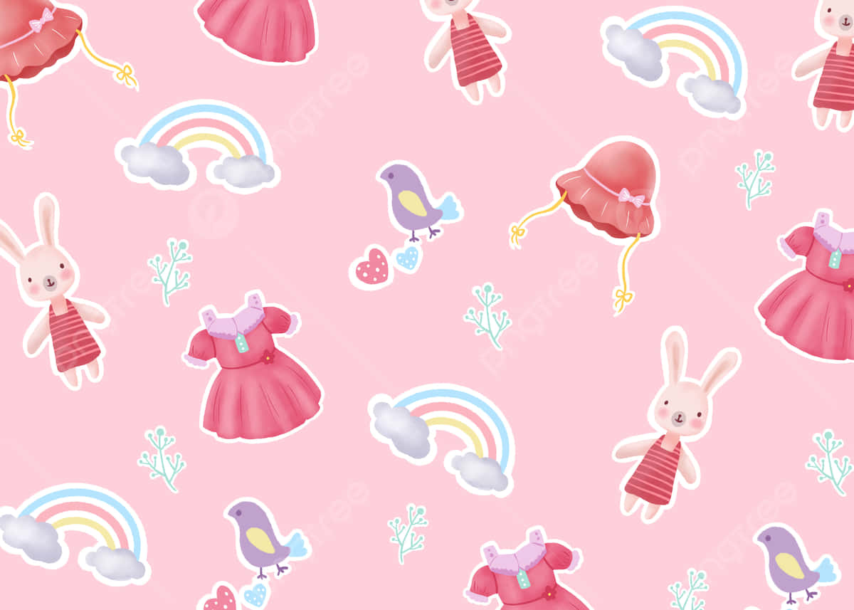 A Young Baby Girl In A Pink Onesie Background