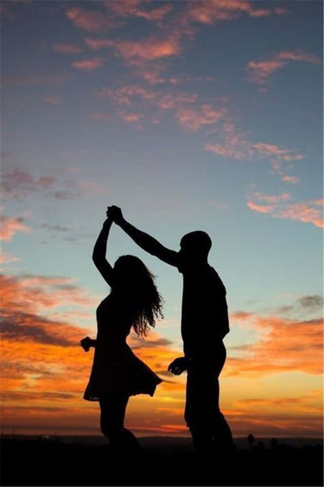 A Young Couple In Love, Spending A Romantic Night Together. Background