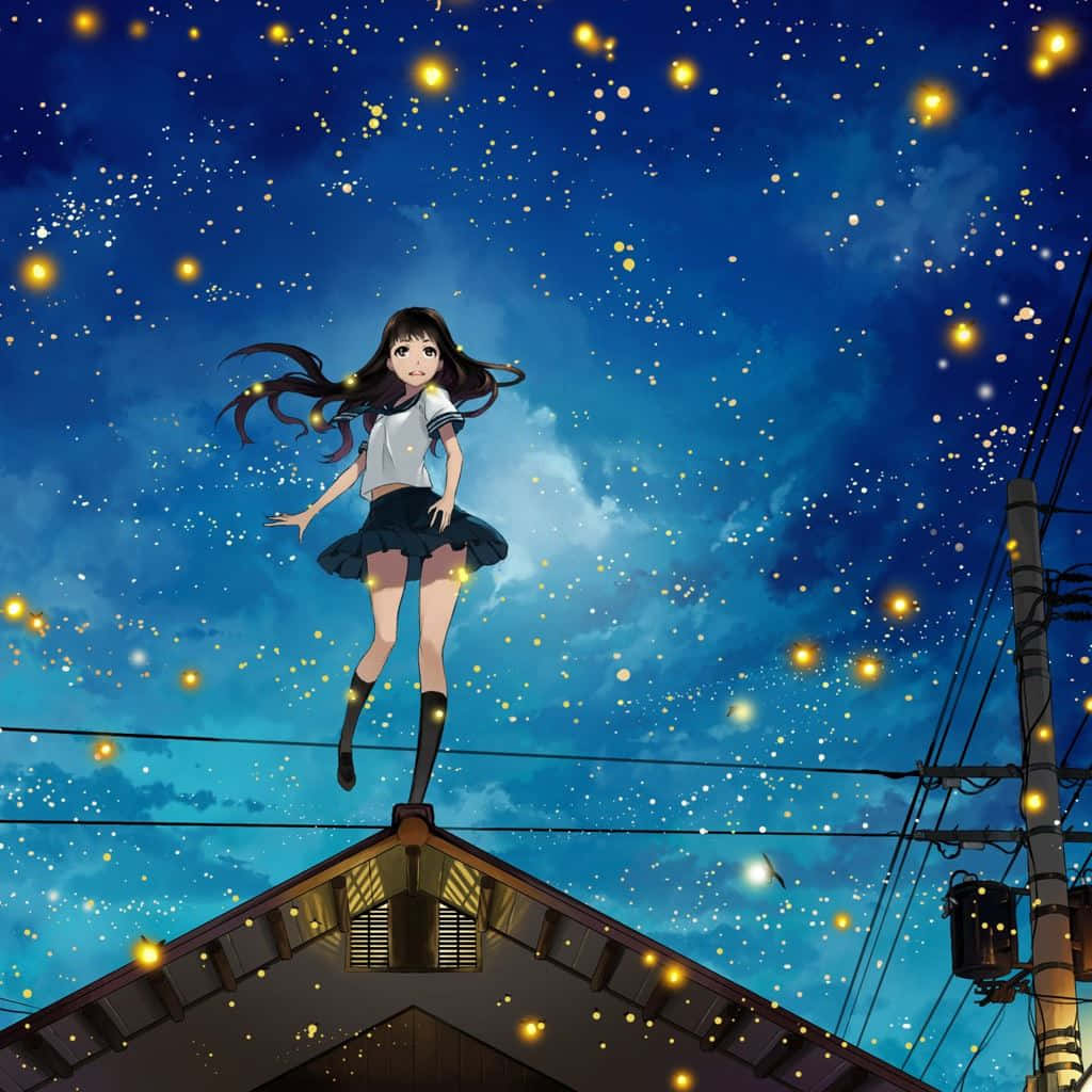 A Young Girl Enjoying Her Ipad Background