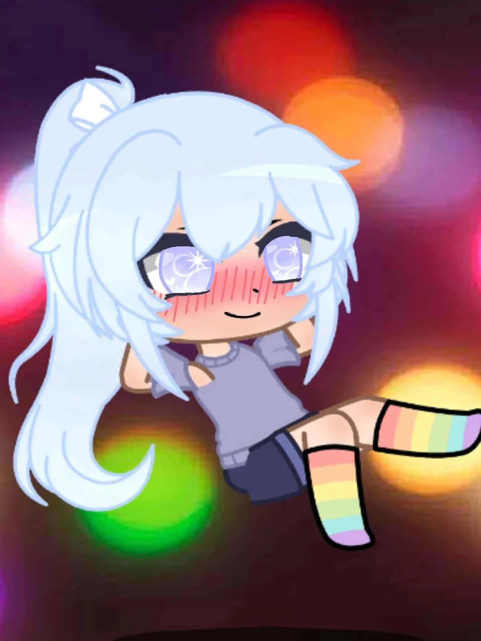 A Young Girl Having Fun In Gacha Club Background