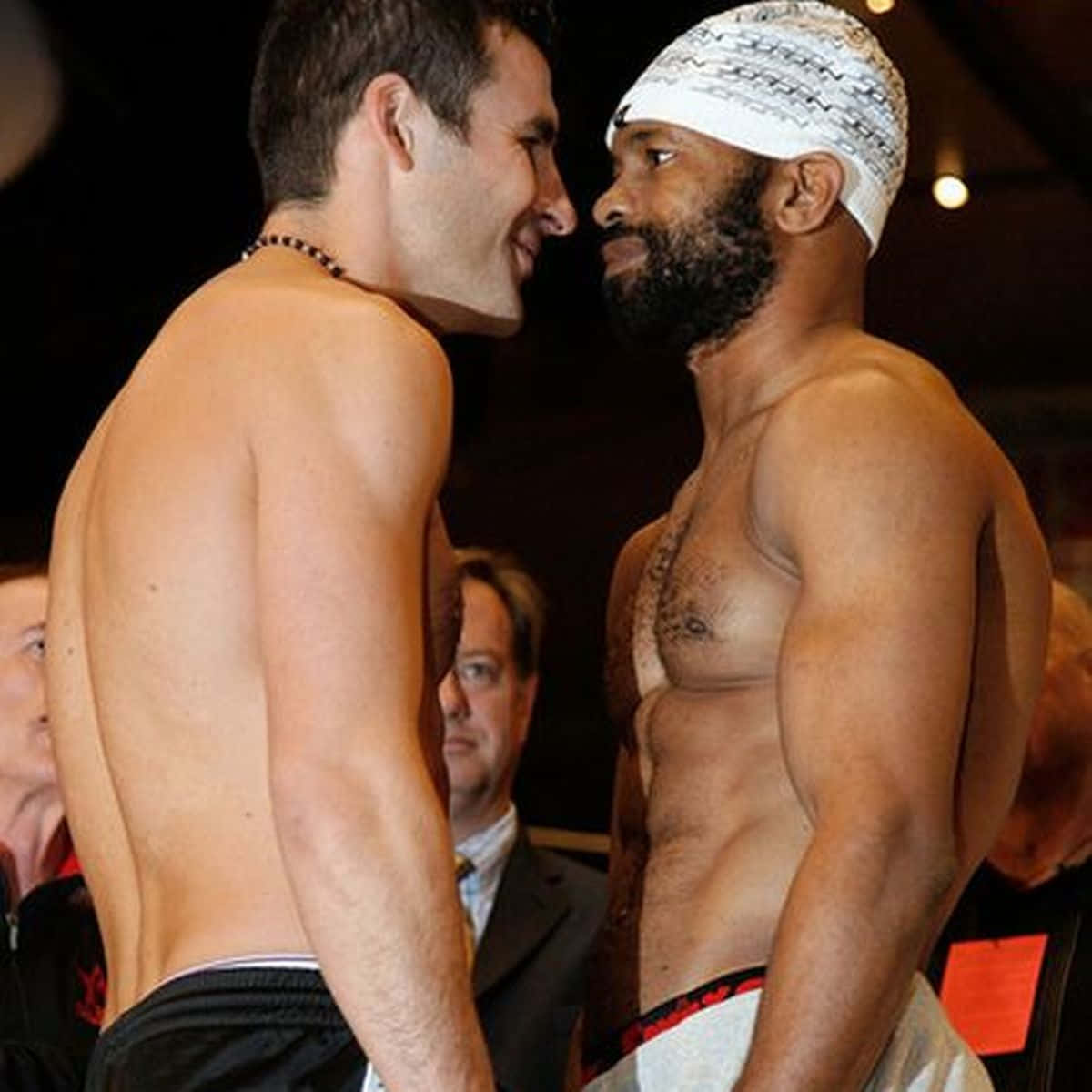 A Younger Joe Calzaghe During A Weigh-in Background