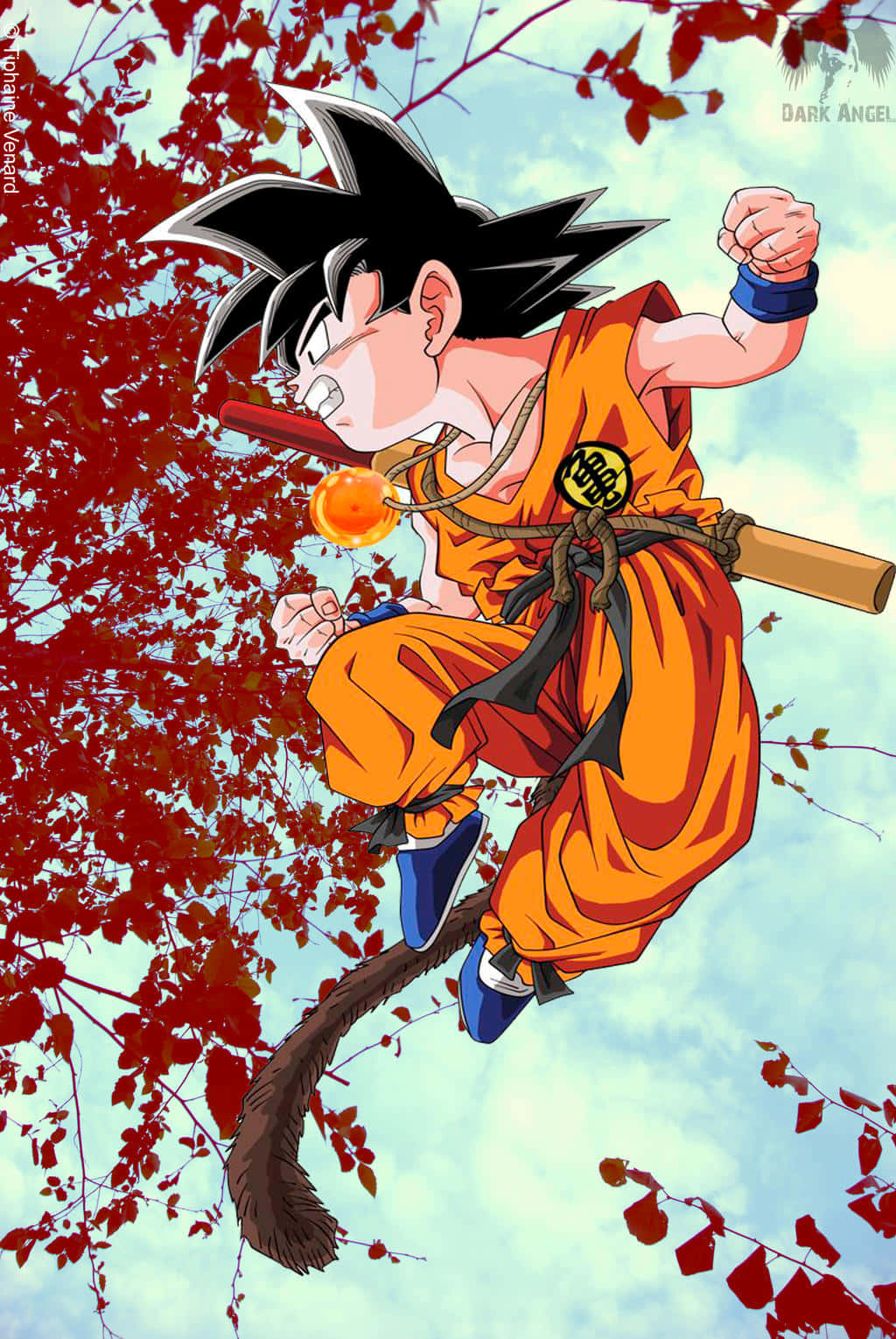 A Youthful Goku Ready To Take On New Adventures. Background