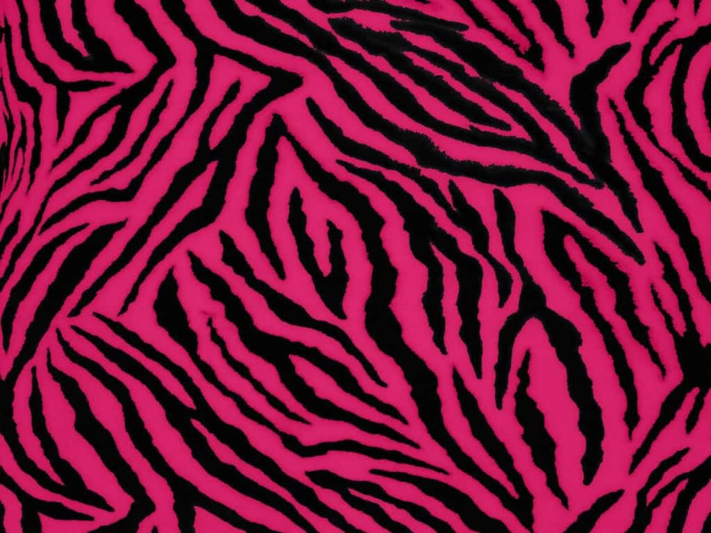 A Zebra Print Fabric In Pink And Black Background