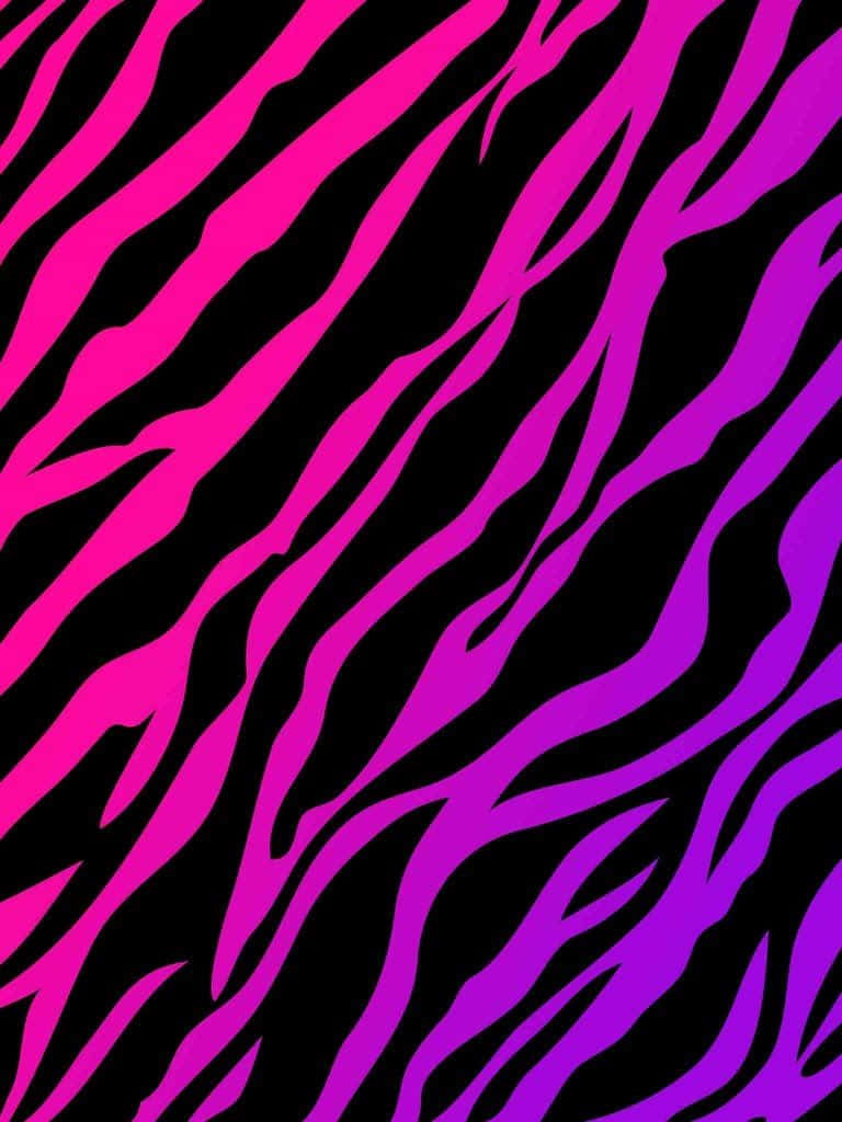 A Zebra Print Pattern With Purple And Pink Stripes