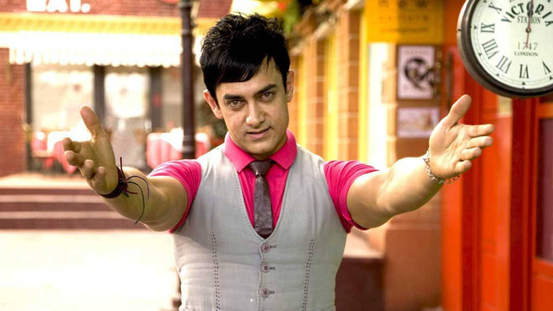Aamir Khan Hot Pink Polo Shirt Background