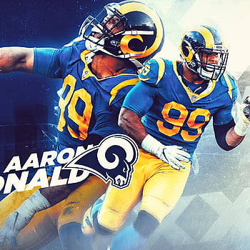 Aaron Donald Los Angeles Rams Blue Jersey Background