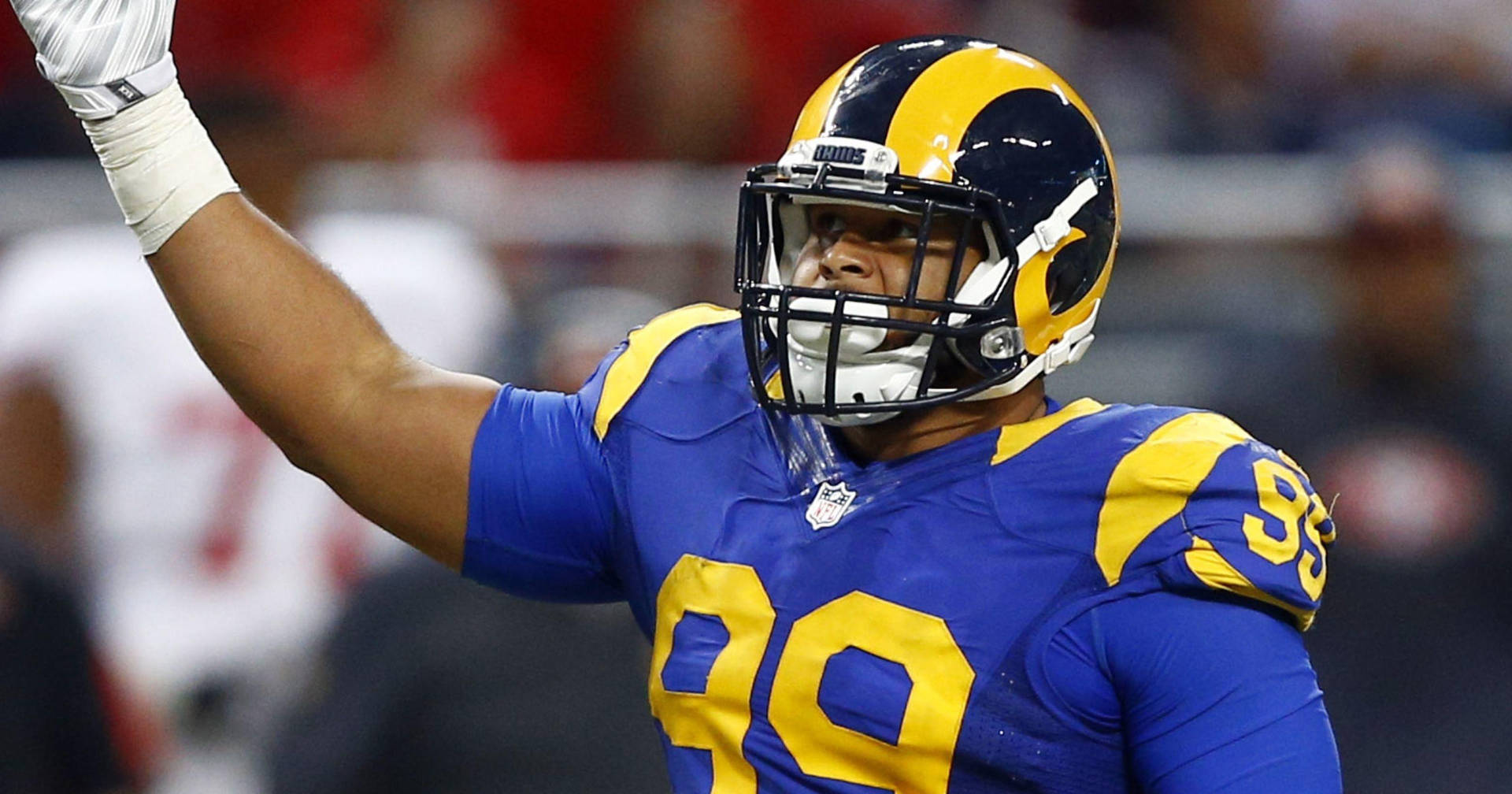 Aaron Donald Los Angeles Rams Raising Right Hand Background