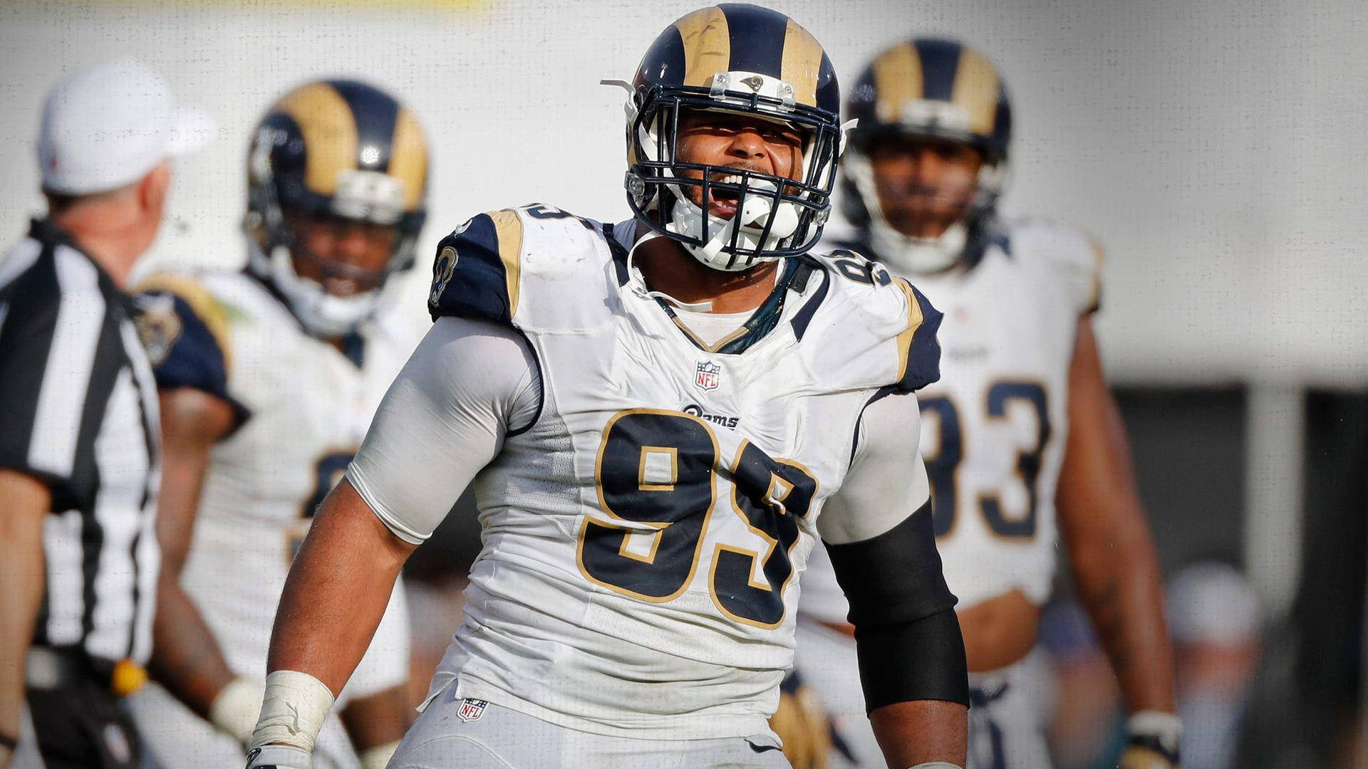 Aaron Donald White Jersey Number 99 Background