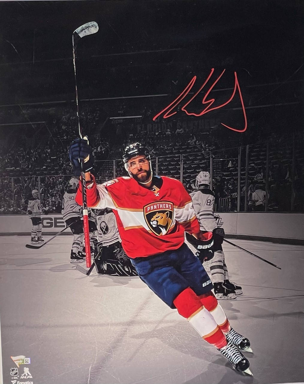 Aaron Ekblad, Canadian Professional Athlete, Yielding His Autograph. Background