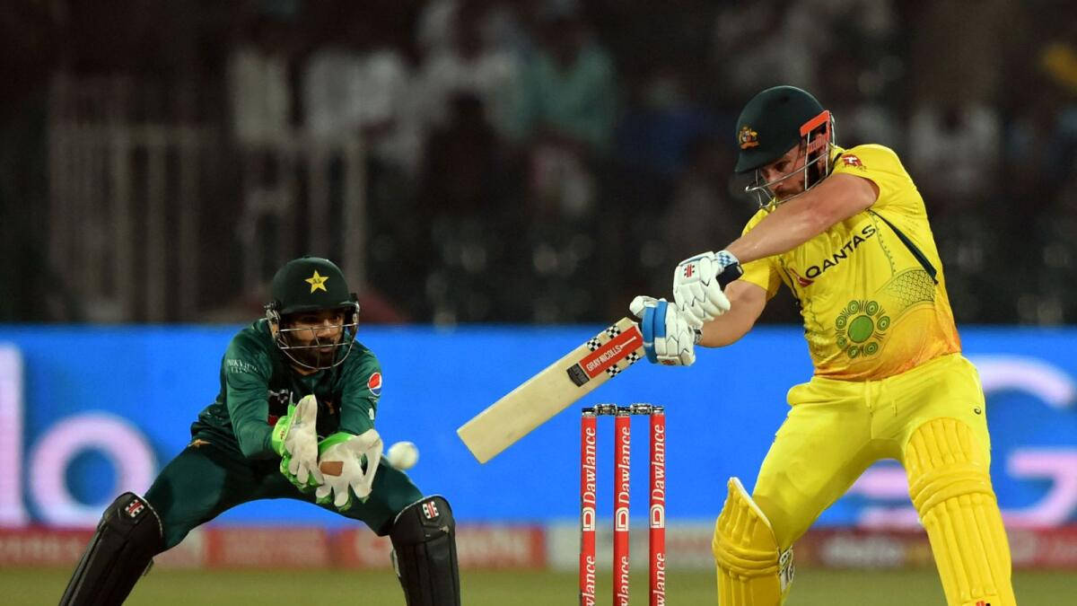 Aaron Finch Playing Against Pakistan Background