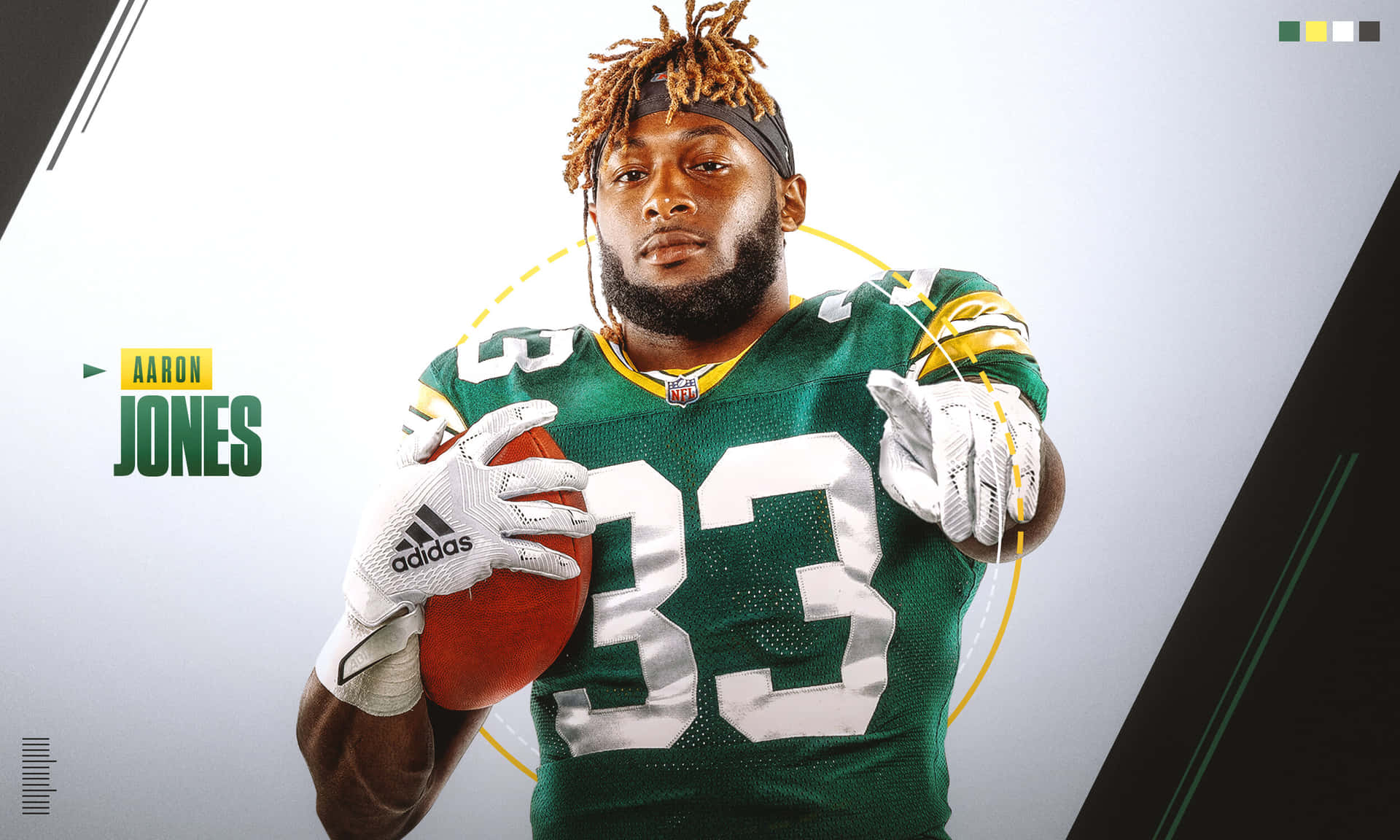 Aaron Jones Of The Green Bay Packers Background