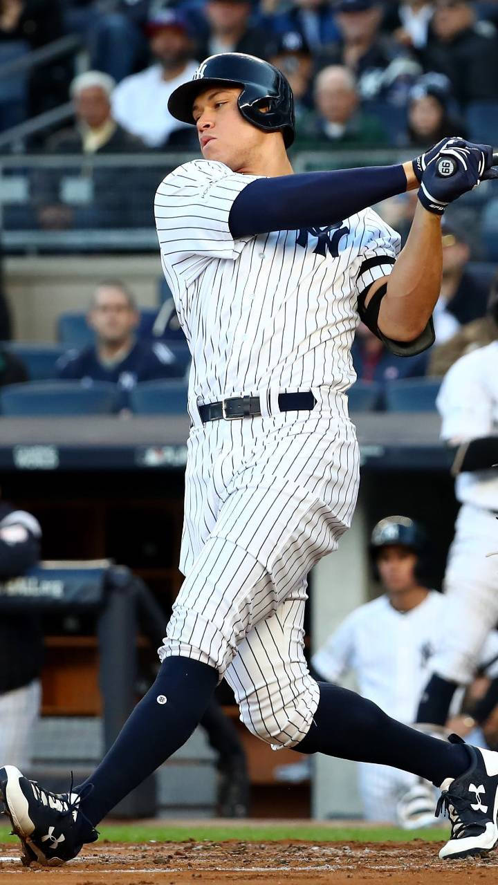 Aaron Judge Swinging Baseball Background
