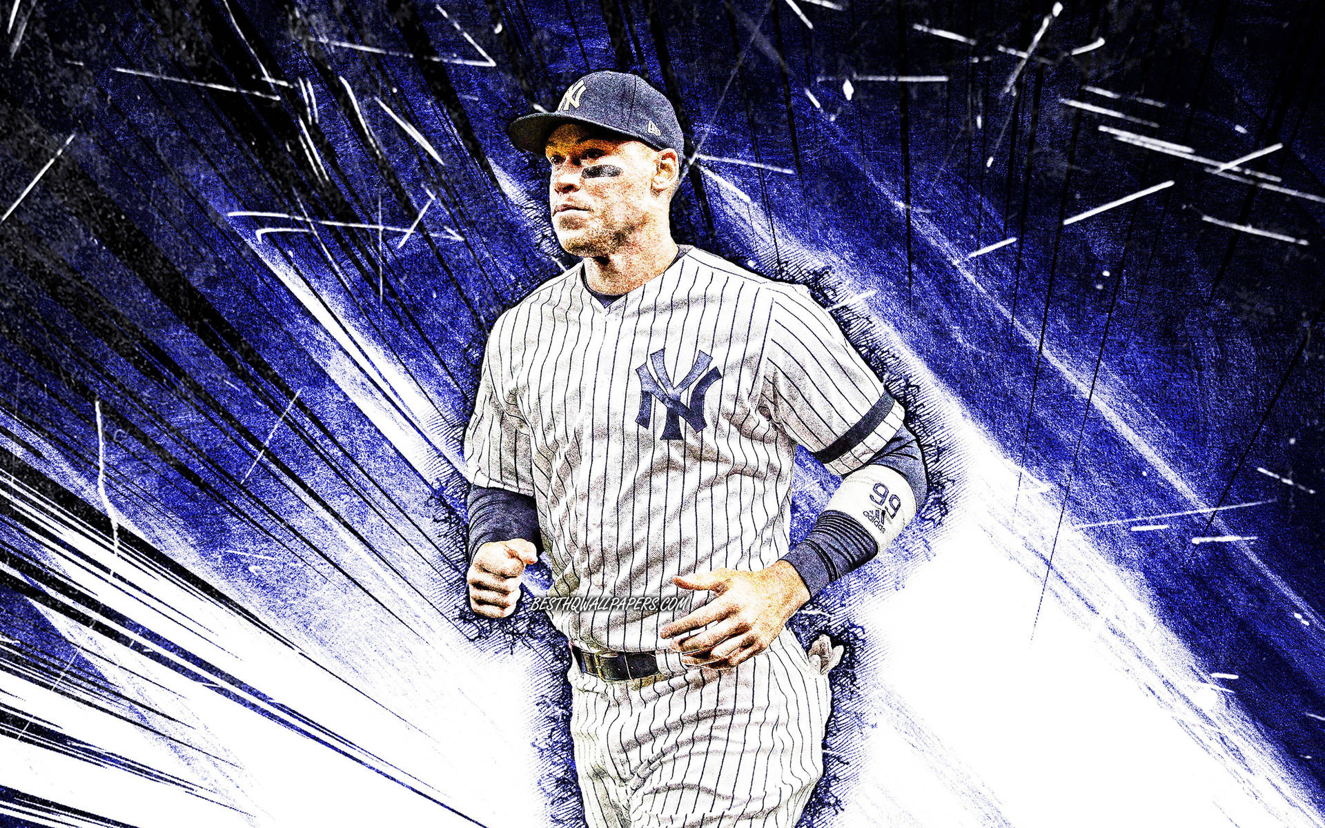 Aaron Judge White And Blue Background
