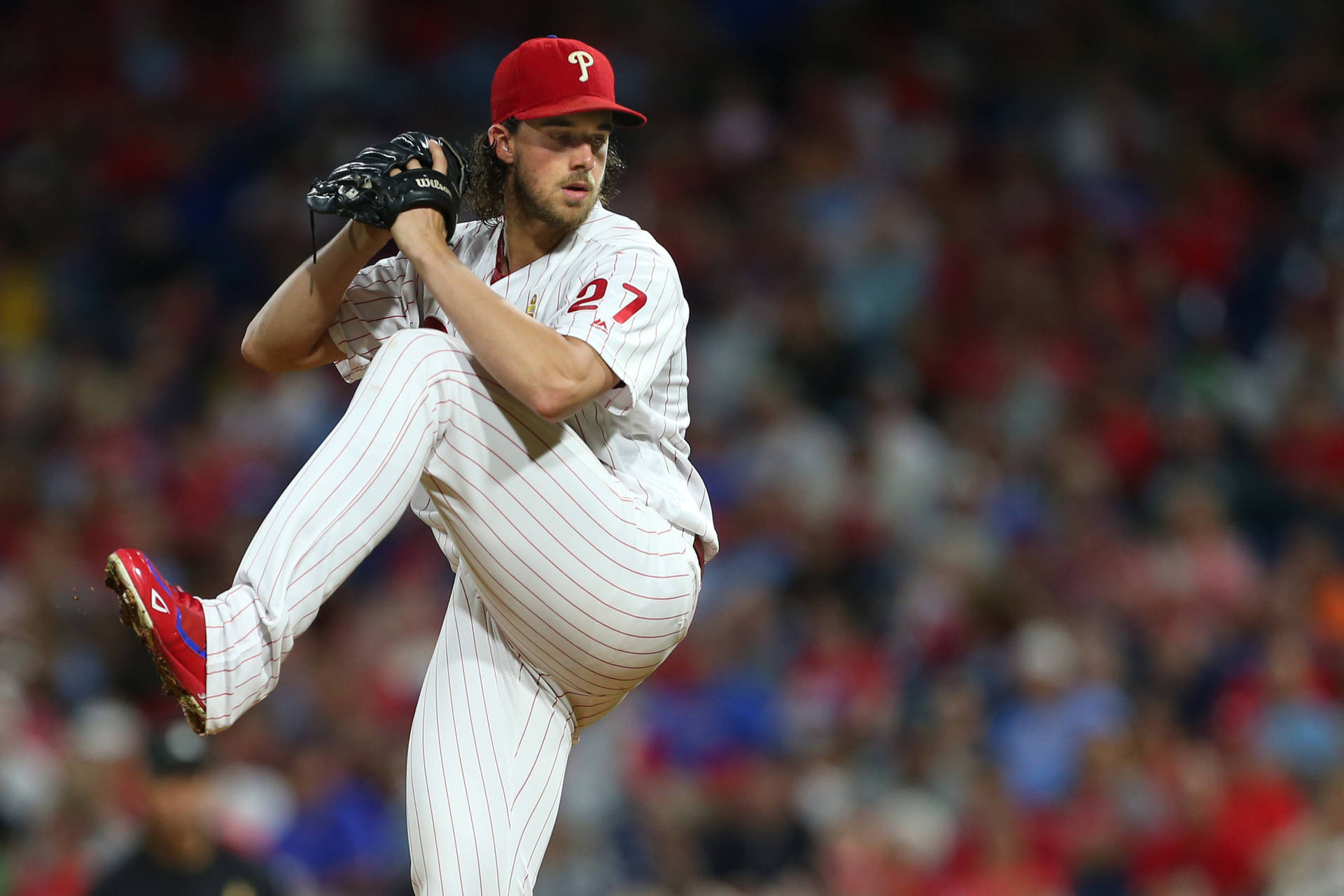 Aaron Nola Curled Up Background