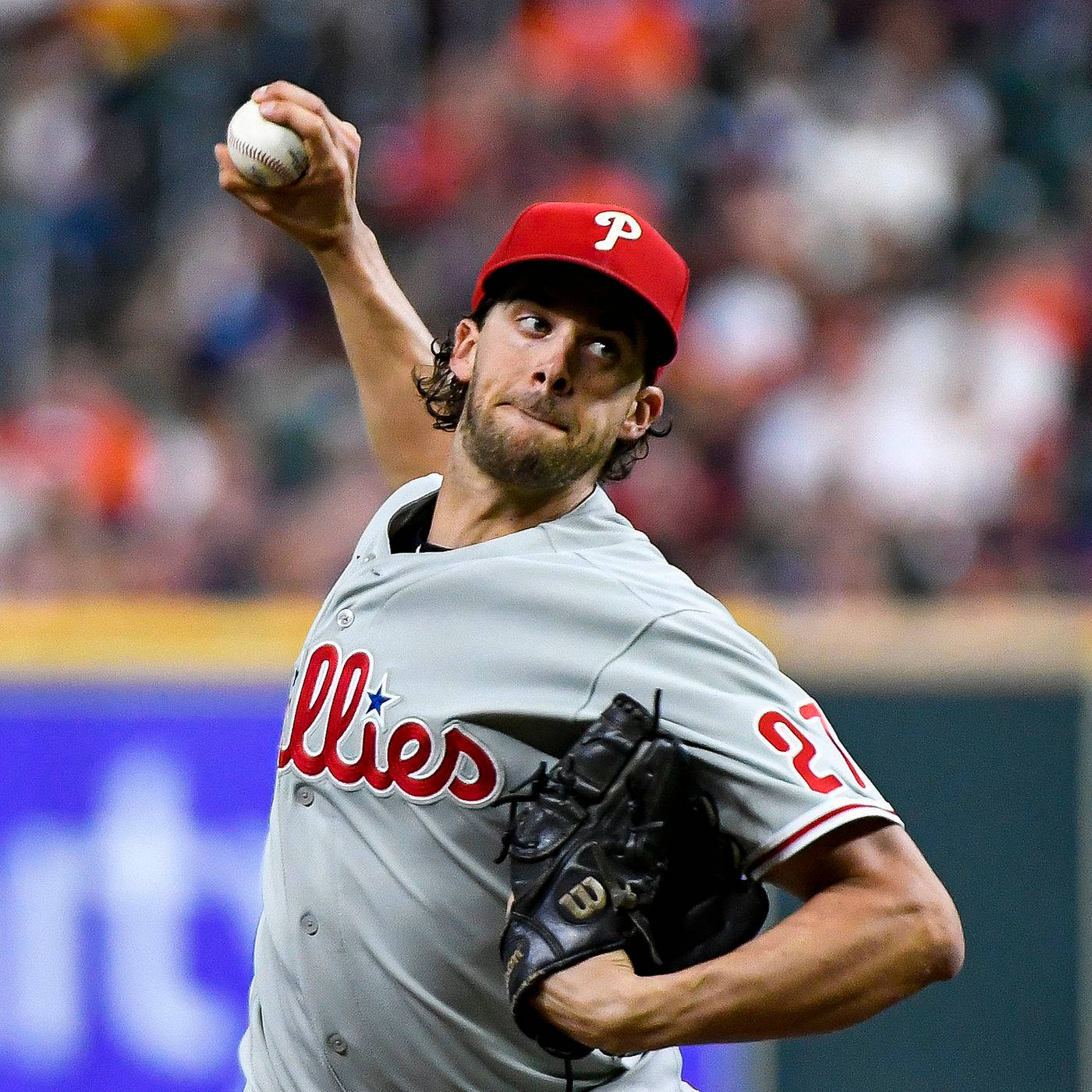 Aaron Nola Holding Ball For Pitch Background