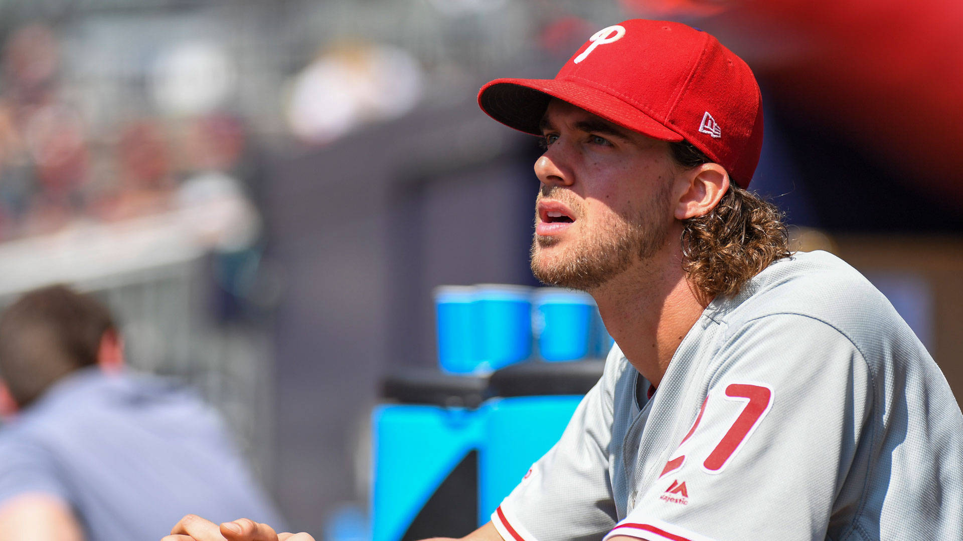 Aaron Nola Looking Up Background