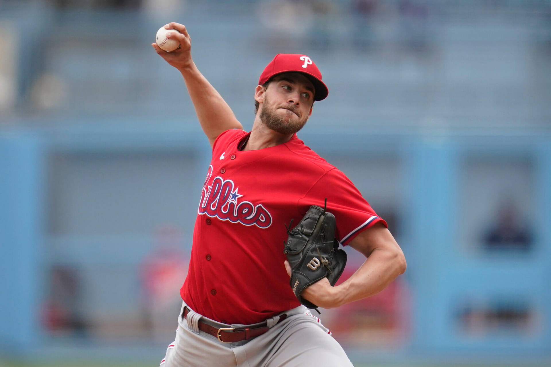 Aaron Nola Pitching A Baseball Background