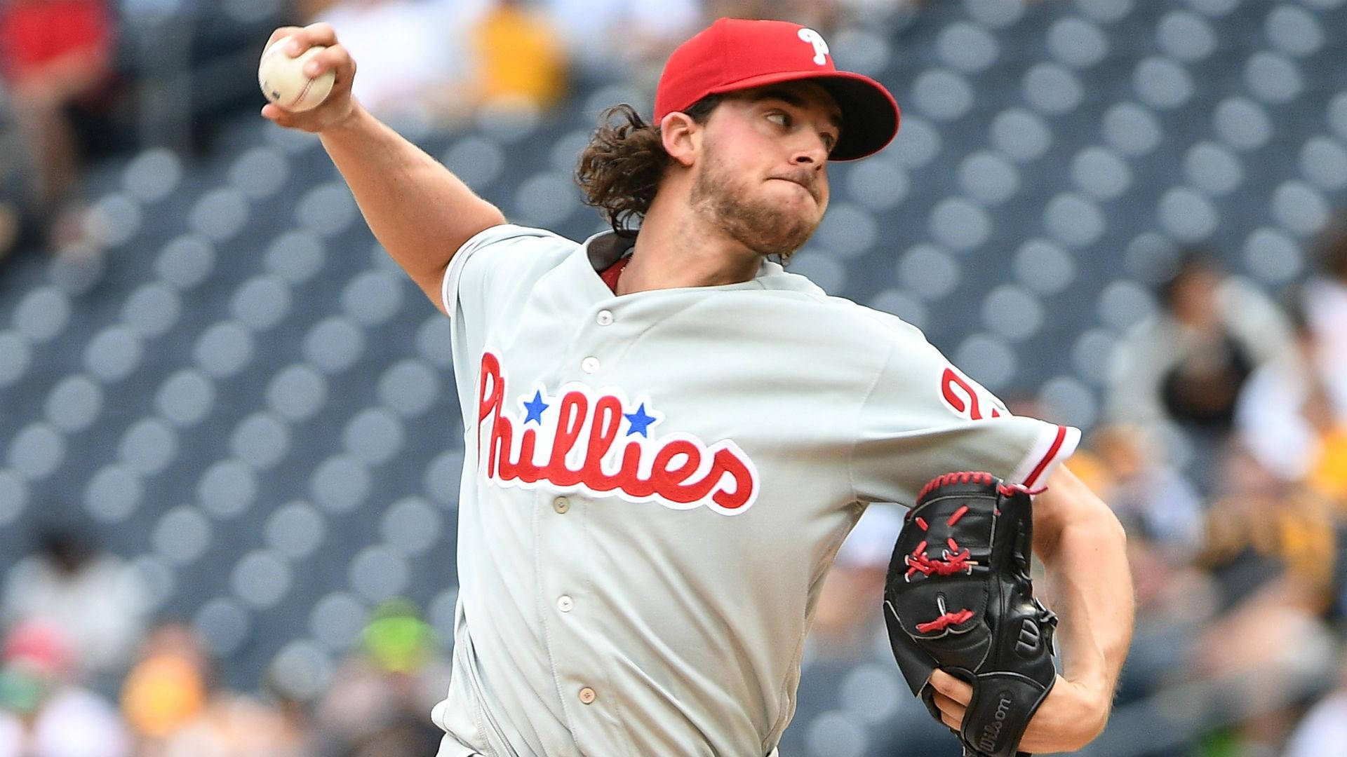 Aaron Nola Powerful Pitch Background