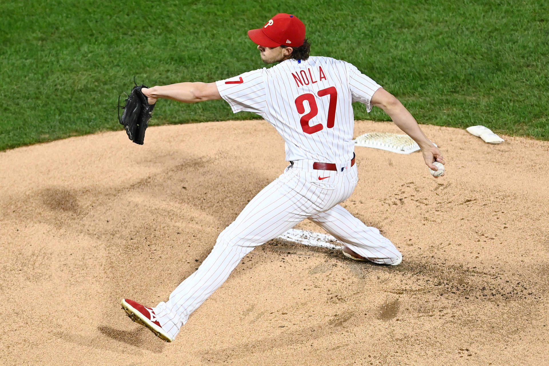 Aaron Nola Sweeping Pitch Background