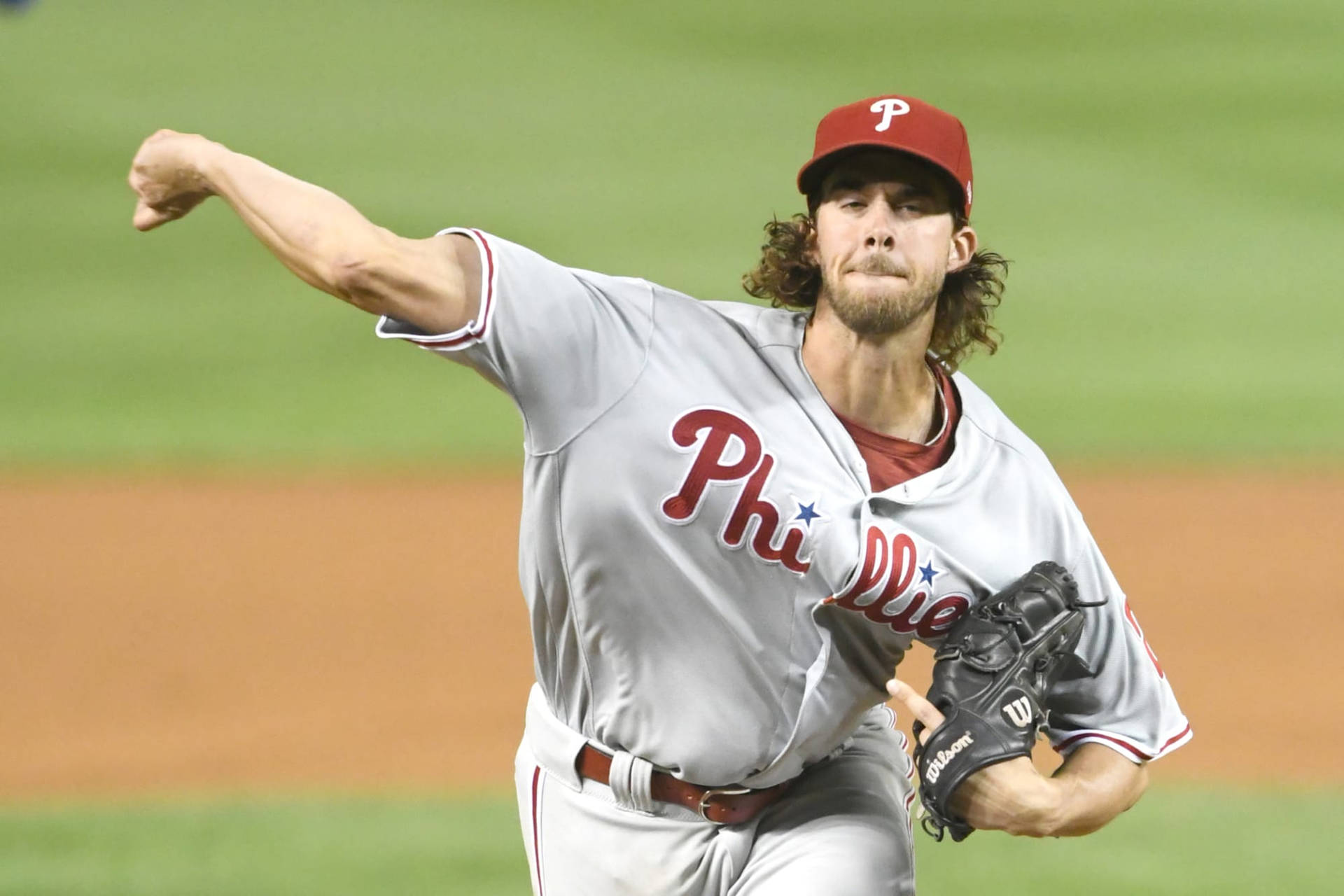 Aaron Nola Throwing Arm Pitch Background