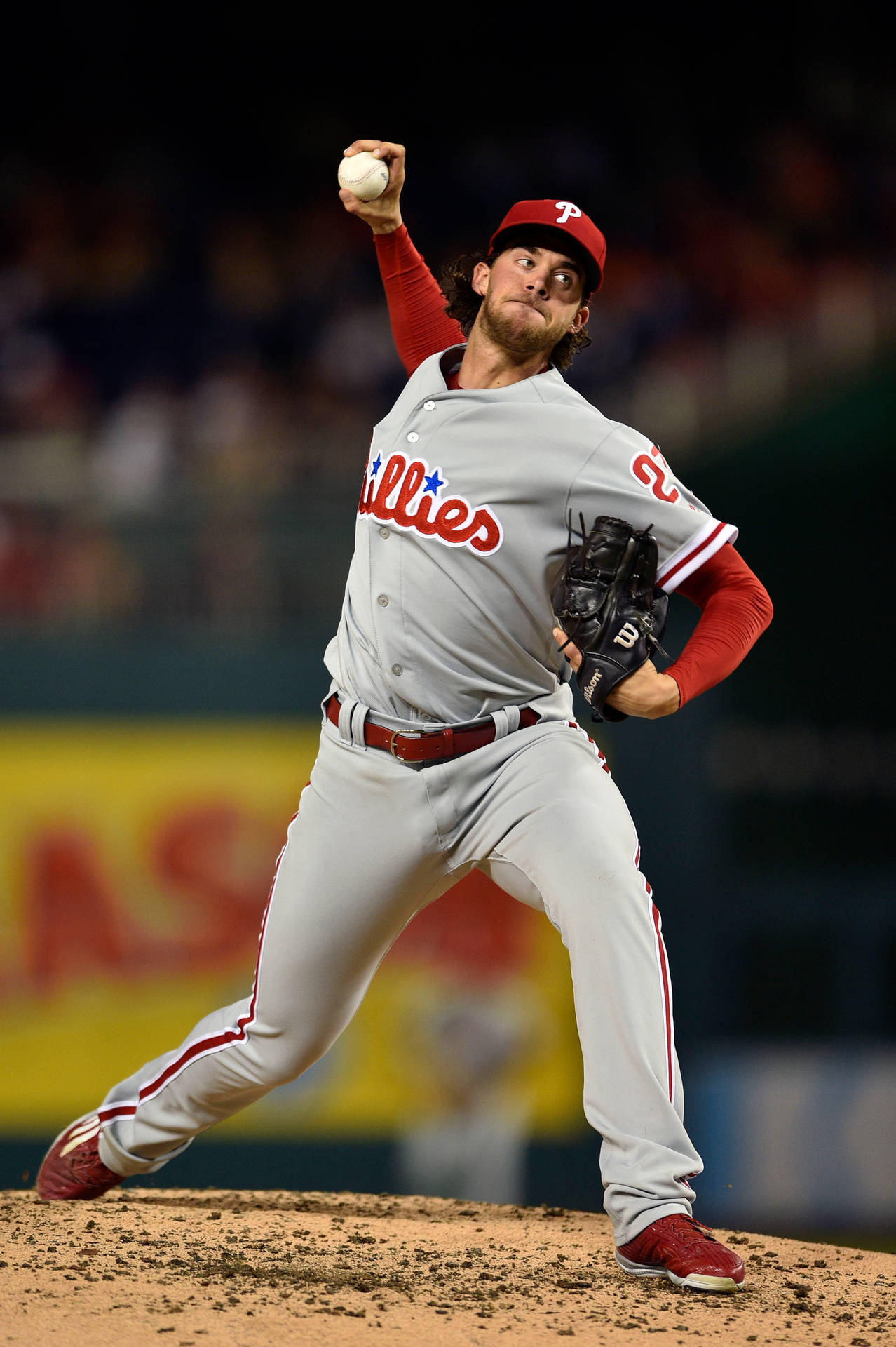 Aaron Nola Throwing Ball Background