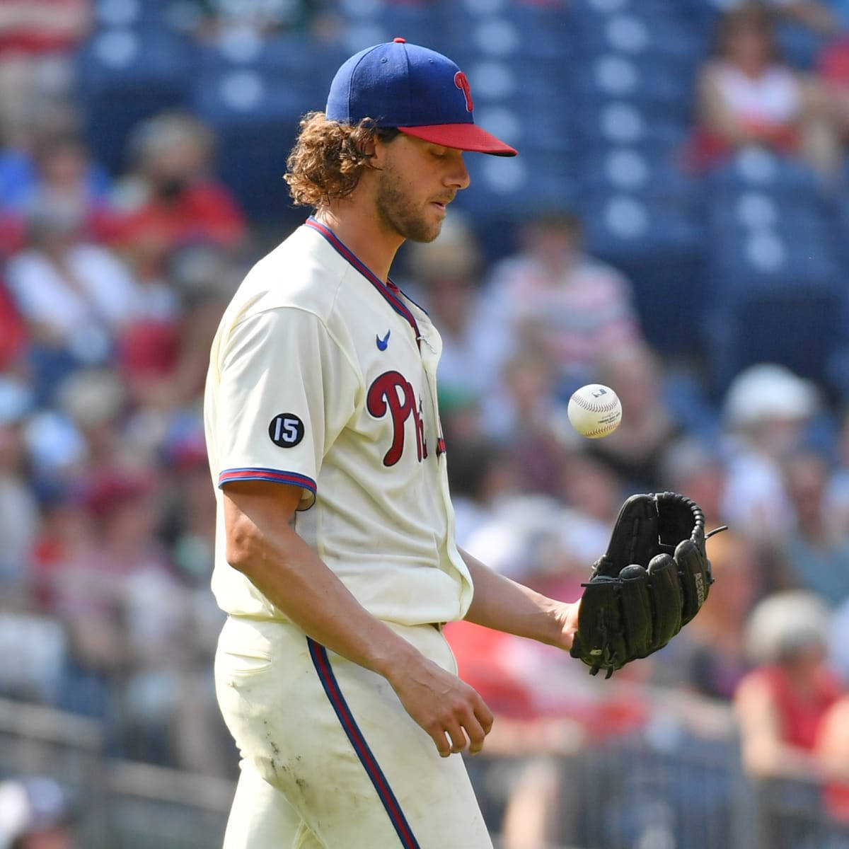 Aaron Nola Toss And Catch Background