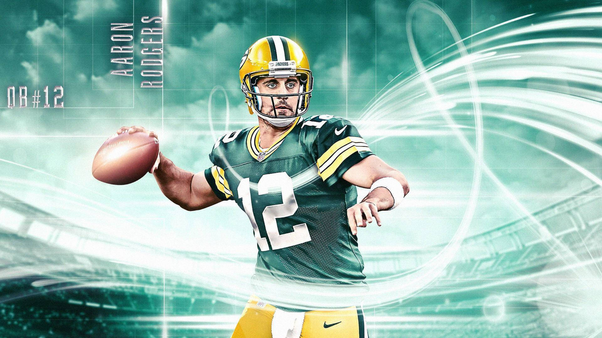 Aaron Rodgers 12 Packers Art Background