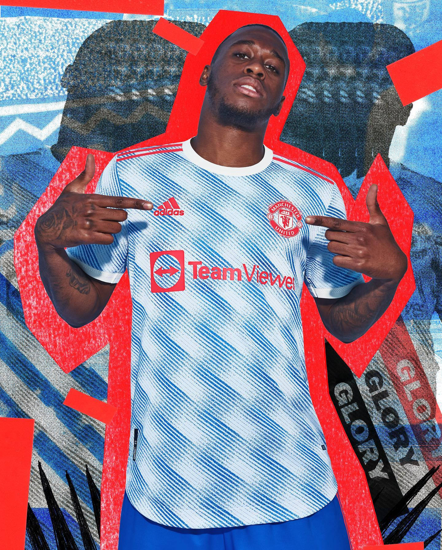 Aaron Wan-bissaka Red Outline Background