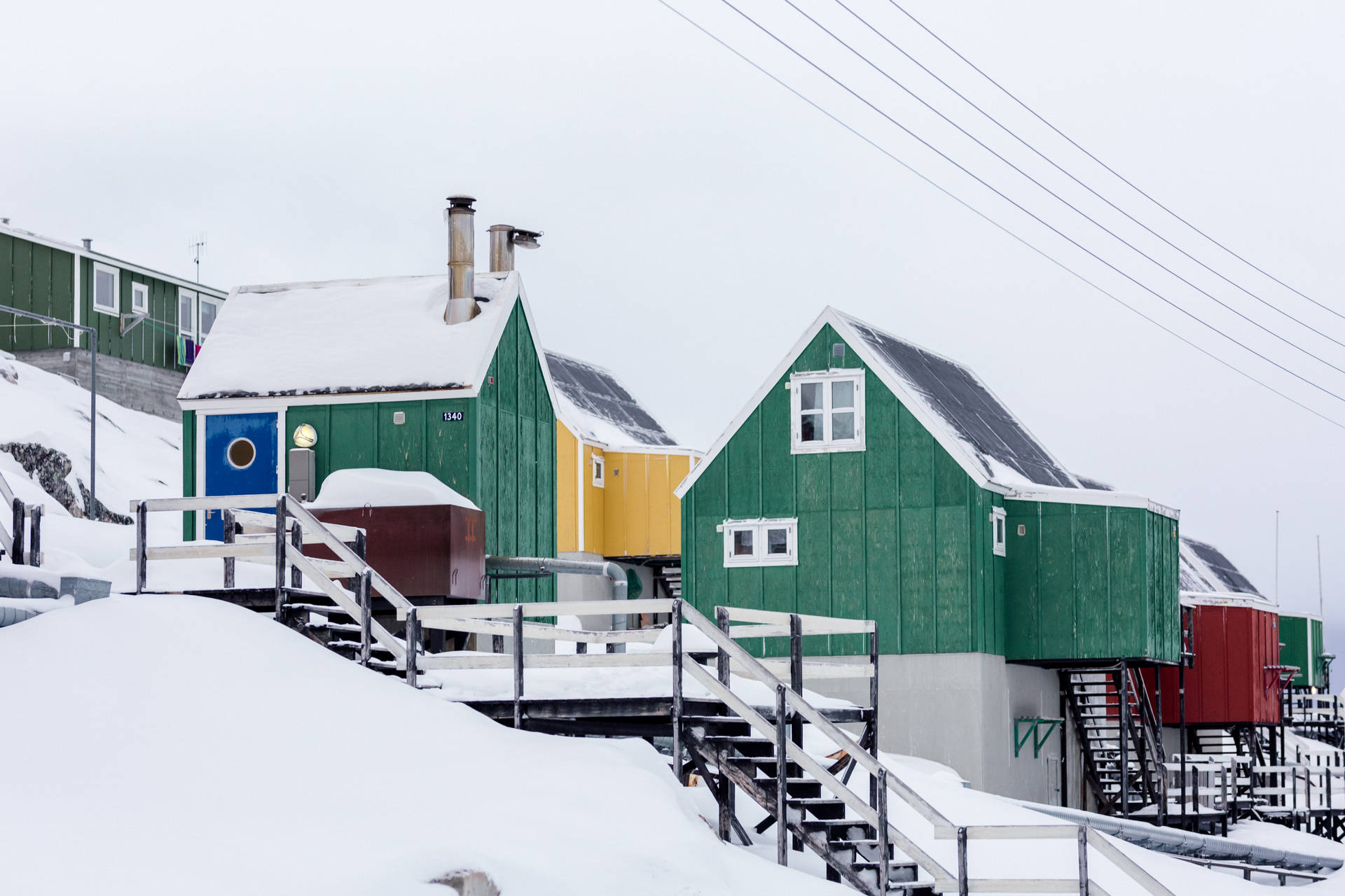 Aasiaat Greenland Houses Background