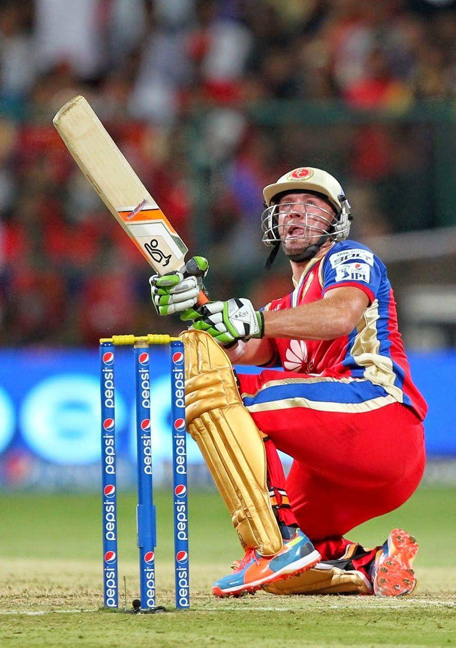 Ab De Villiers Looking Up At Ball Background
