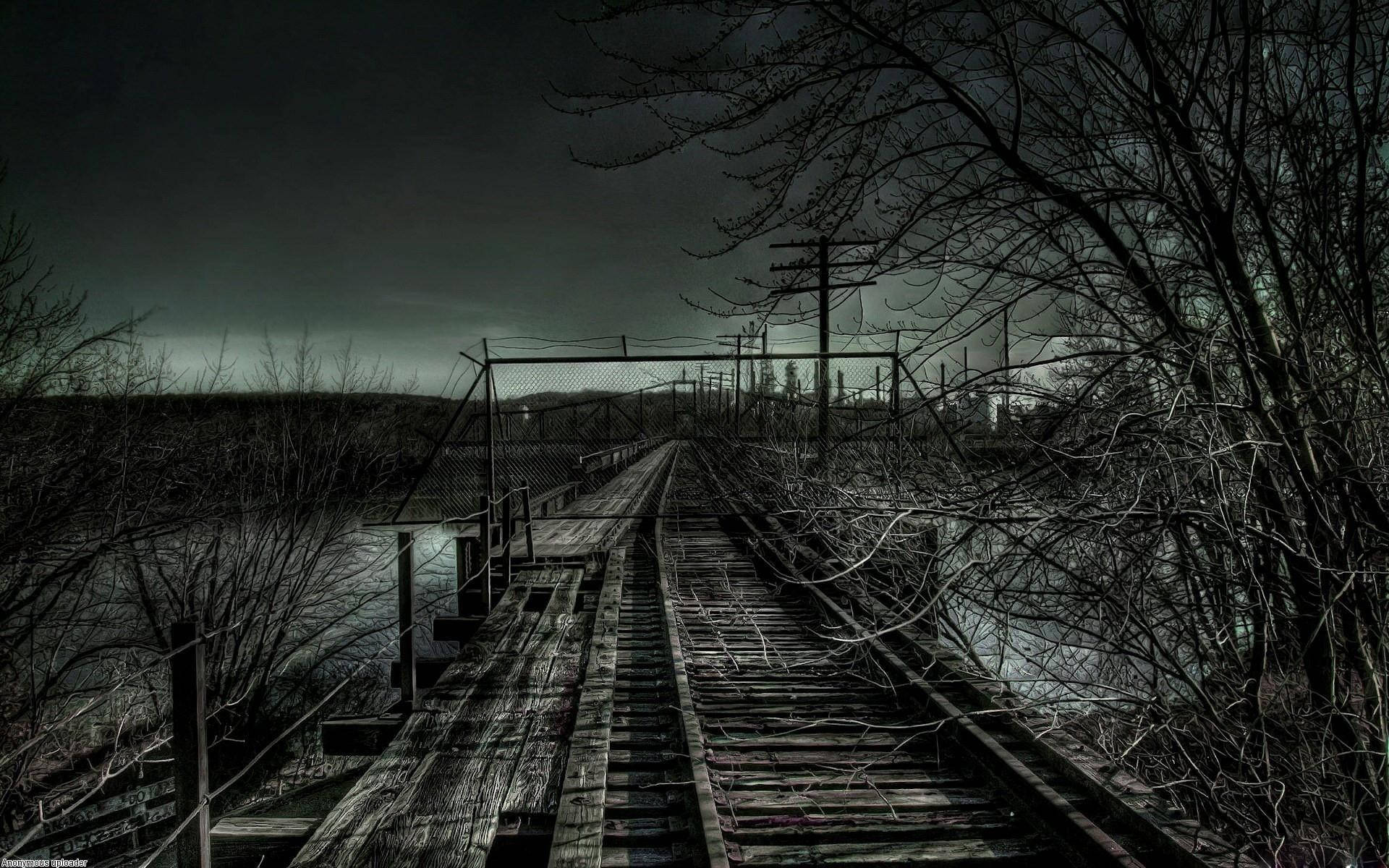 Abandoned Depressing Railroad Background