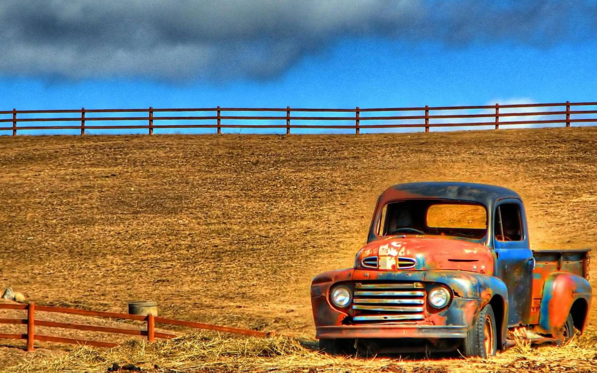 Abandoned Old Ford Truck Background
