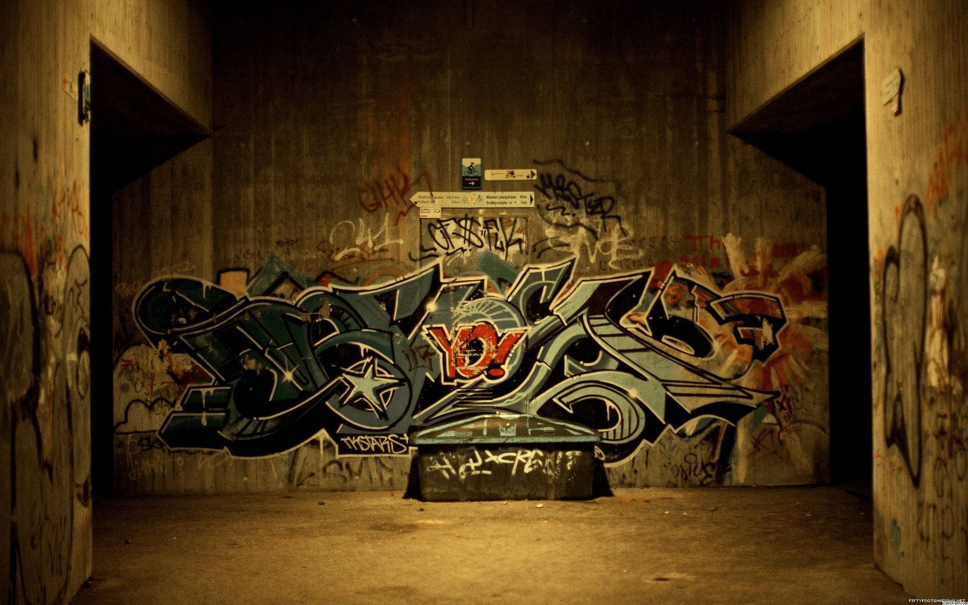 Abandoned Site With Urban Art Background