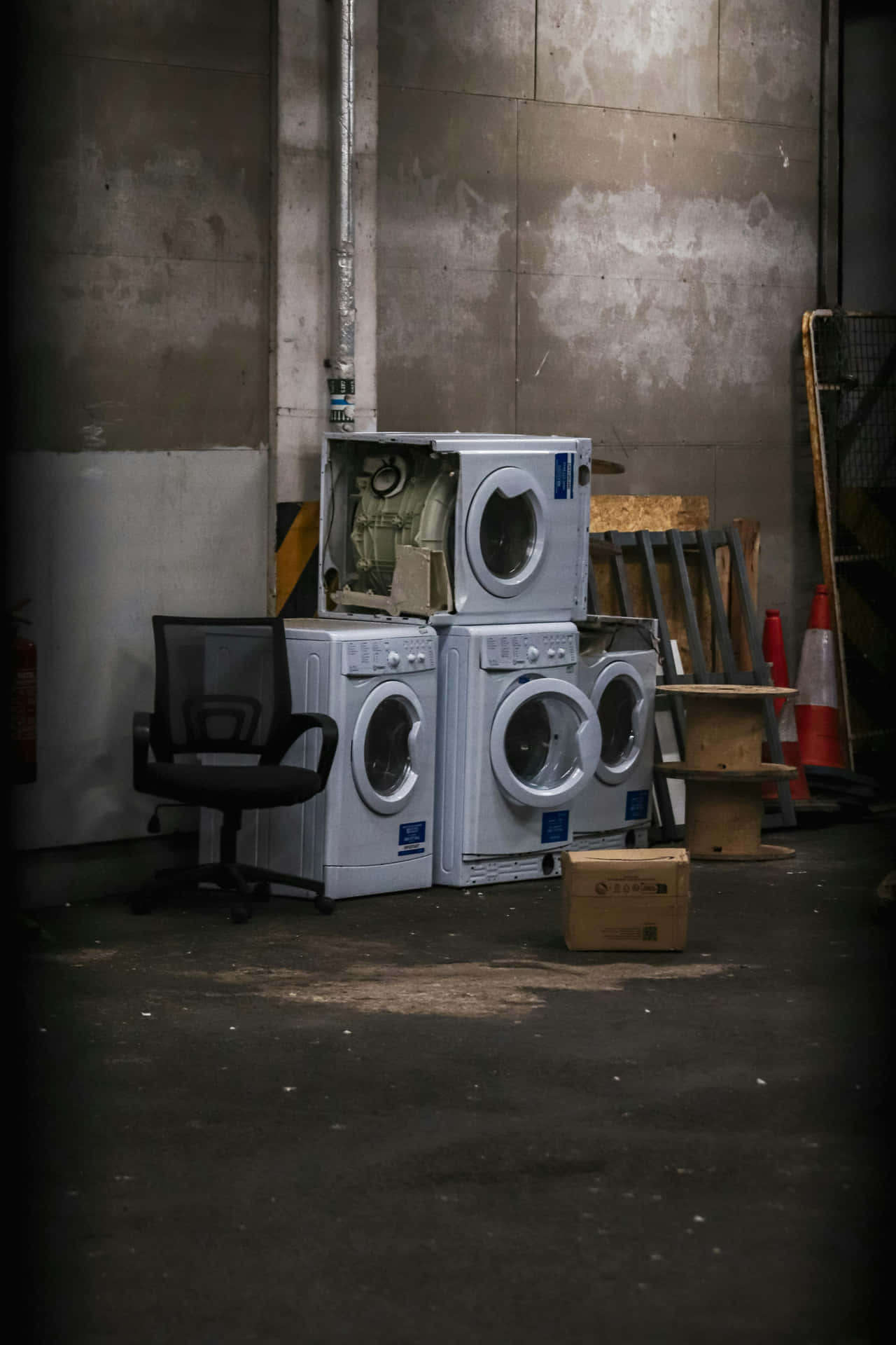 Abandoned Washing Machinesin Warehouse
