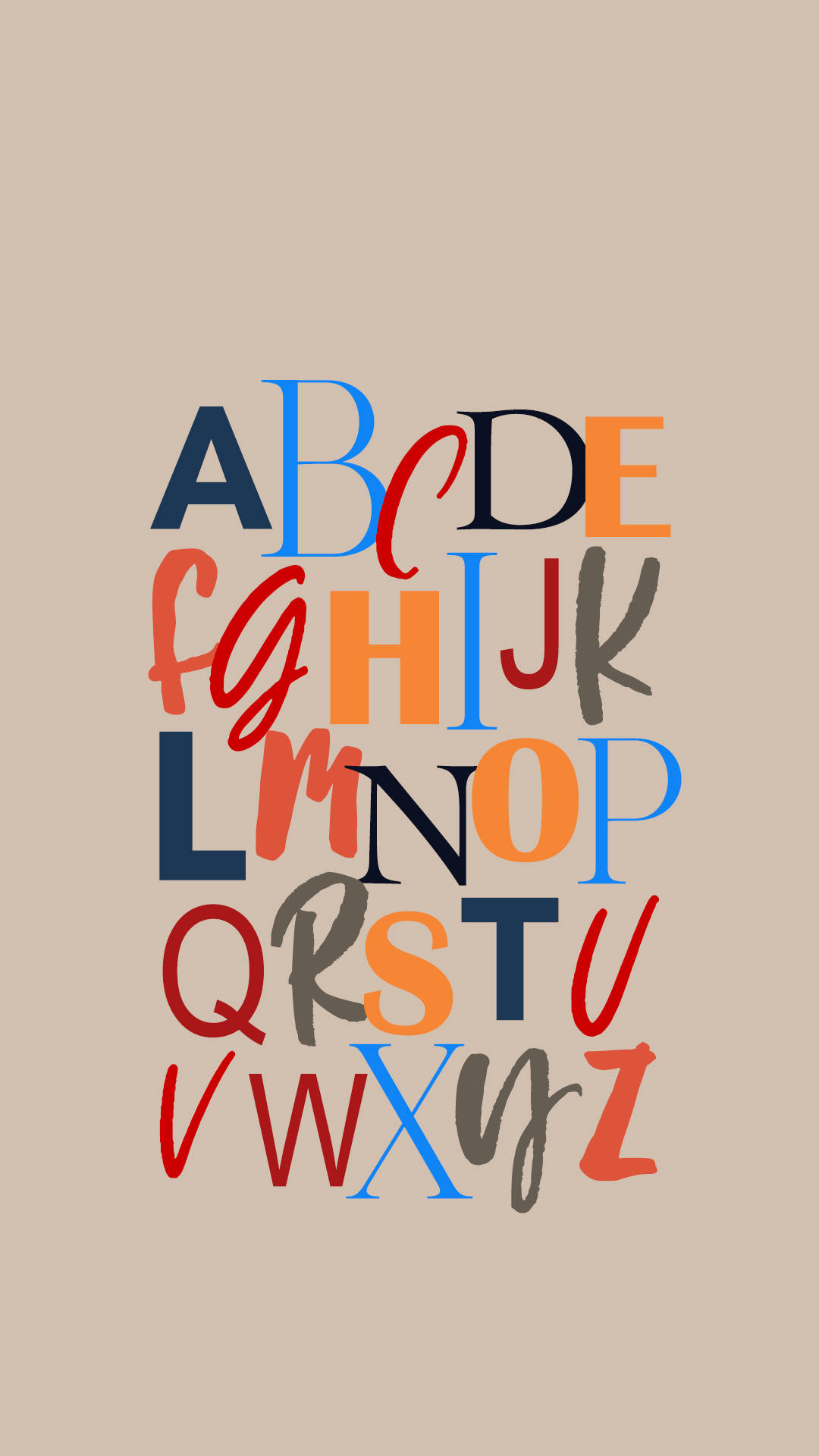 Abc Alphabets In Different Font Style Background
