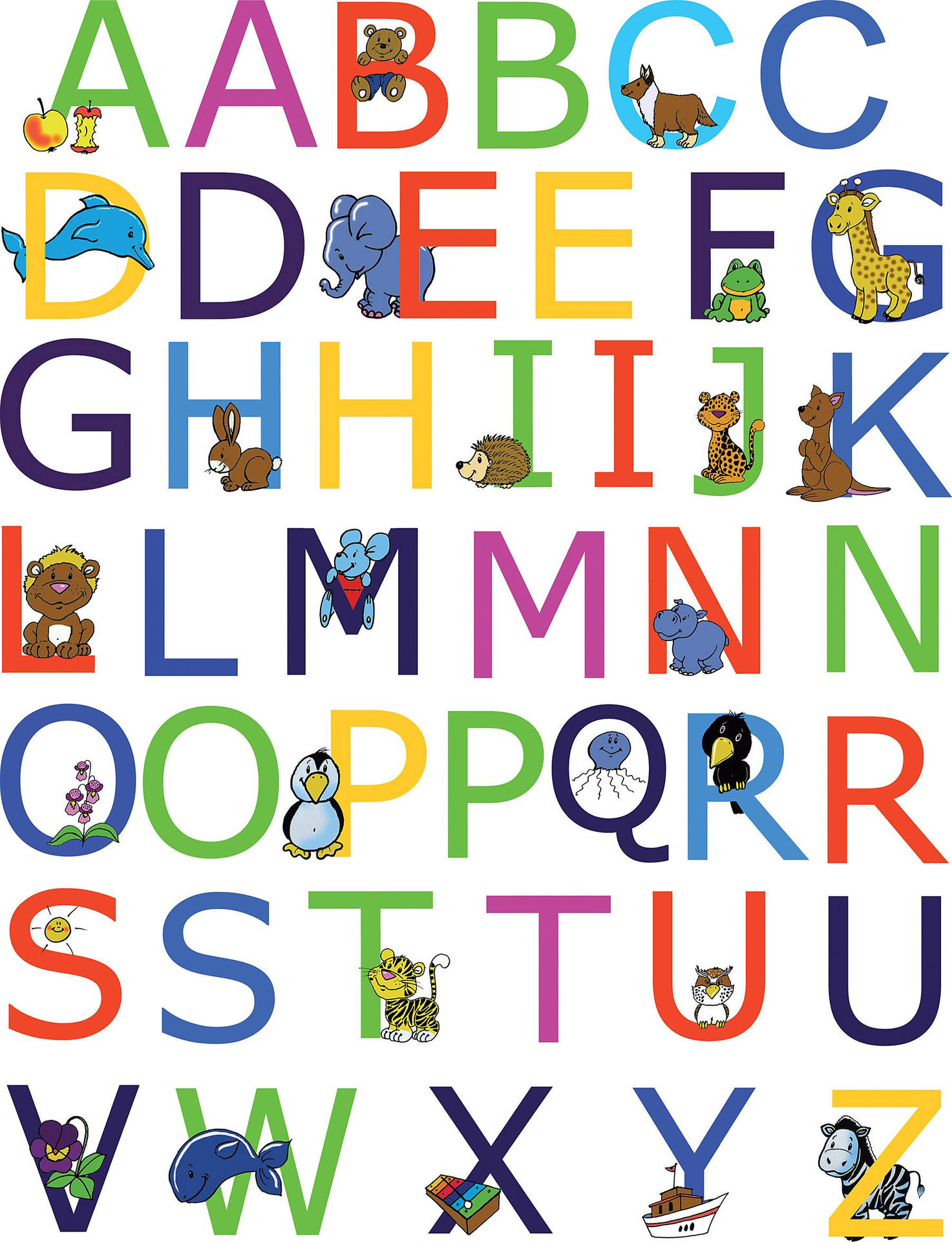 Abc Animals And Objects Chart Background