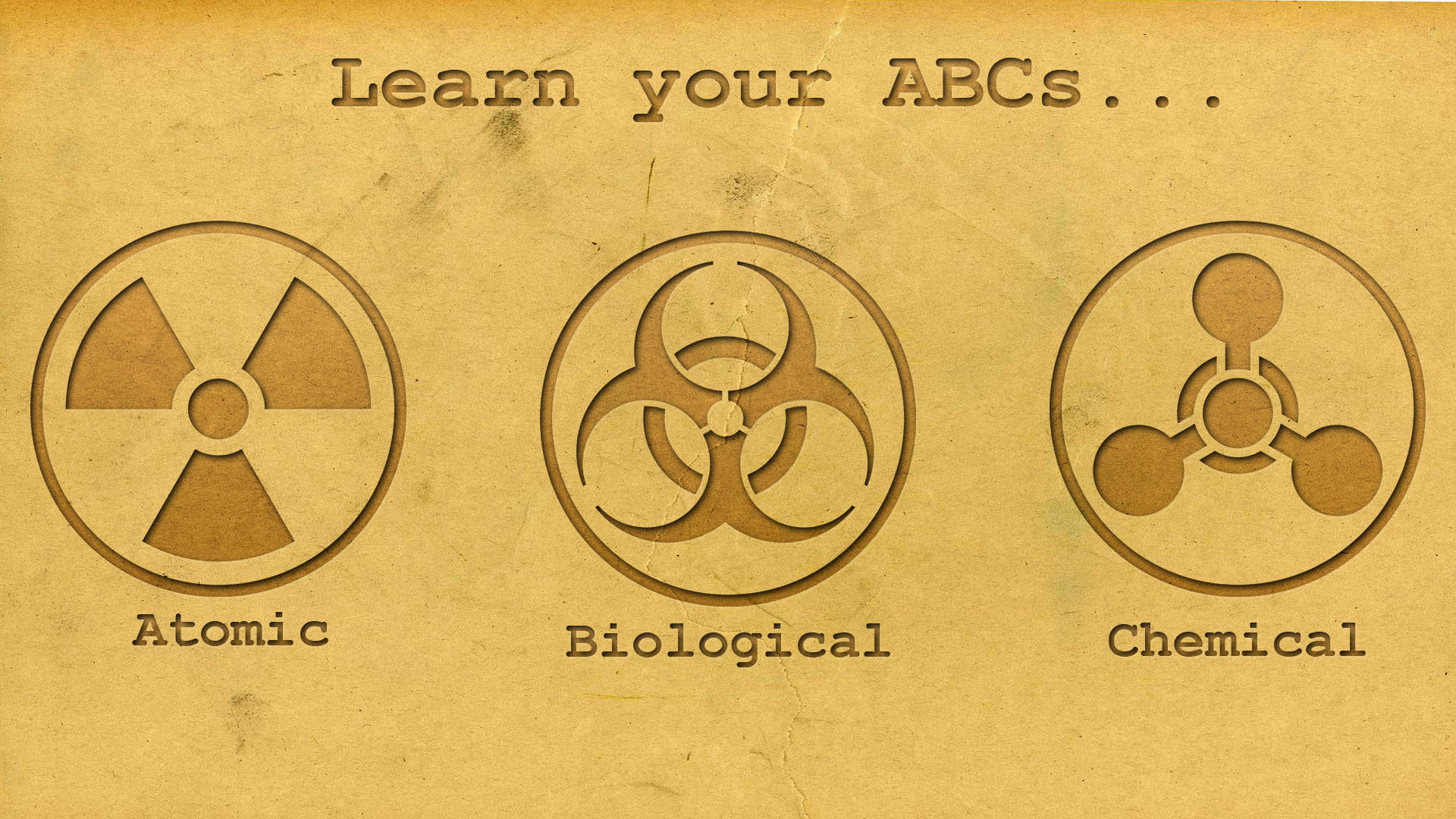 Abc Atomic Biological And Chemical Logos Background